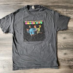 Jimi Hendrix Smash Hits T Shirt Rock N Roll Music Band Tee Black Sz L